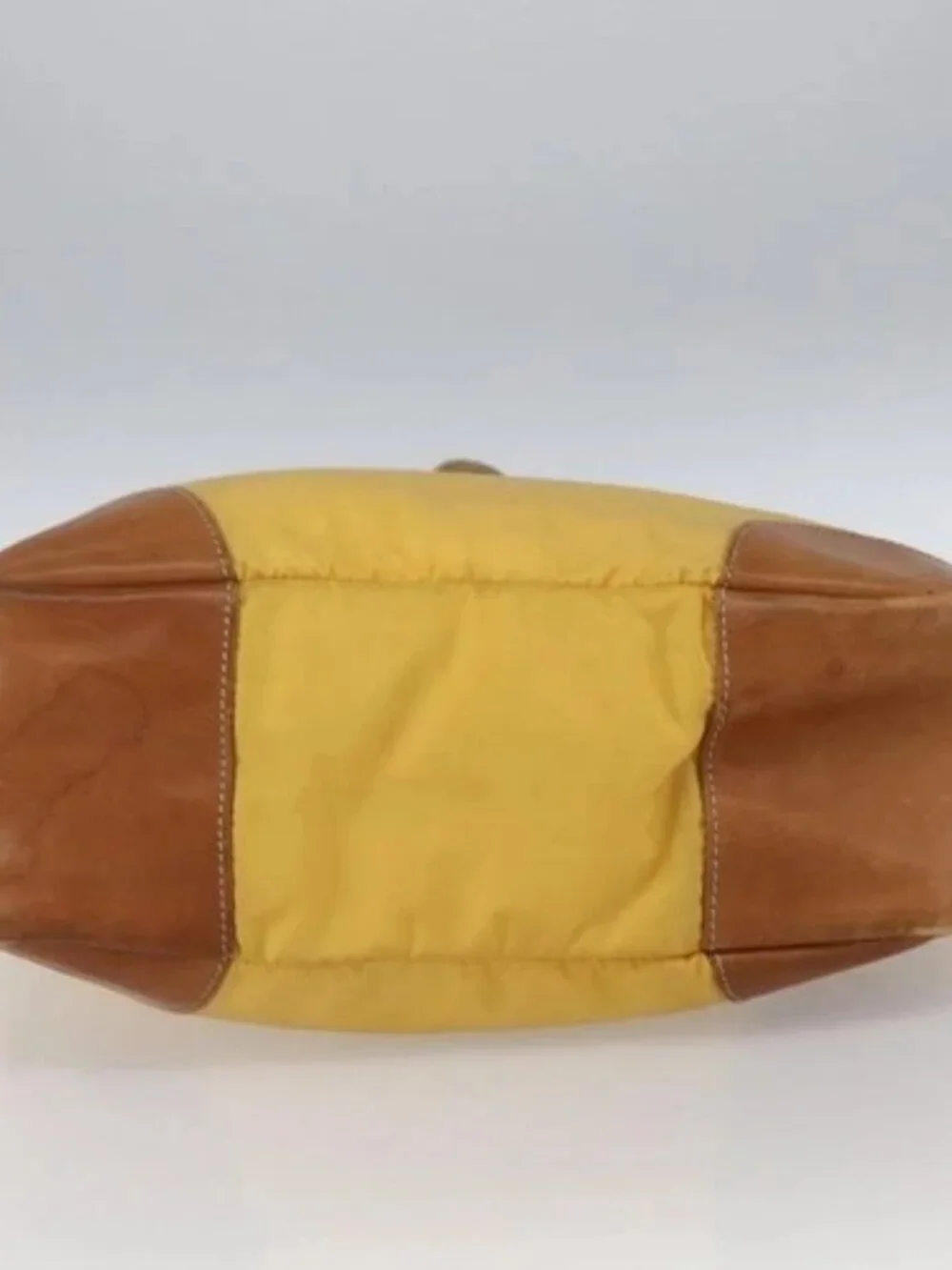 PRADA Tote Bag Nylon Yellow Silver Auth 166759 - Picture 5 of 16